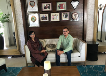 The Hon. Nickolas Steele and Pakistan’s former Health Minister Dr. Sania Nishtar 