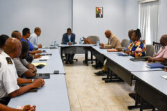 Newly Elected Prime Minister Hon. Dickon Mitchell Meets With Staff of Ministry of Finance