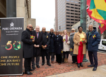 Grenada Celebrates 50th Anniversary of Independence with Flag Raising Ceremony in Boston