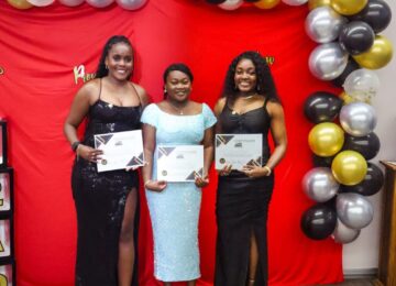 Grenada'S graduates - Left to right, Chirecce Robertson_ Sierra Duncan_ Charlene Bubb